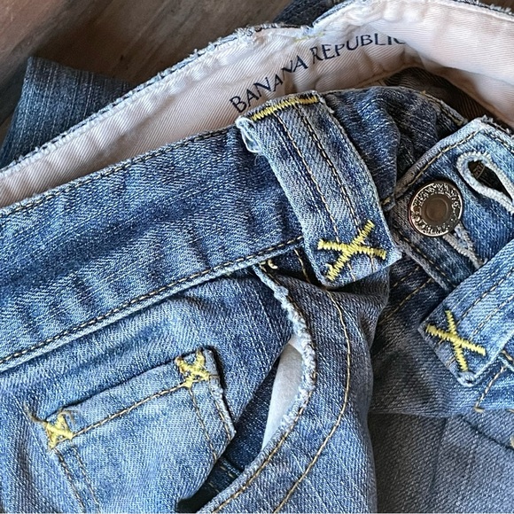 Retro Banana Republic Vintage Y2K Jeans Low Rise Patch Pockets size 4 - Picture 3 of 14